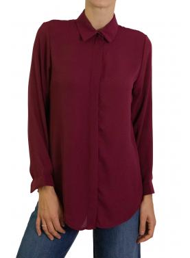 Camicia tinta unita con colletto e bottoni 